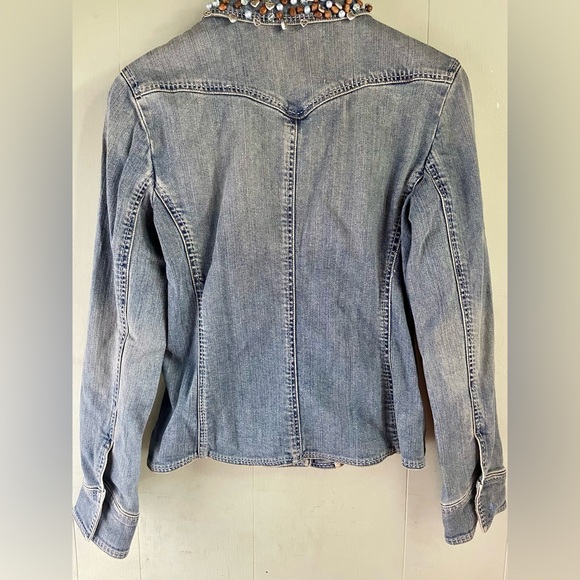 BRIGHTON Blue Denim charms Hearts Jean Jacket surprise charm hidden XS- Small - Picture 7 of 16